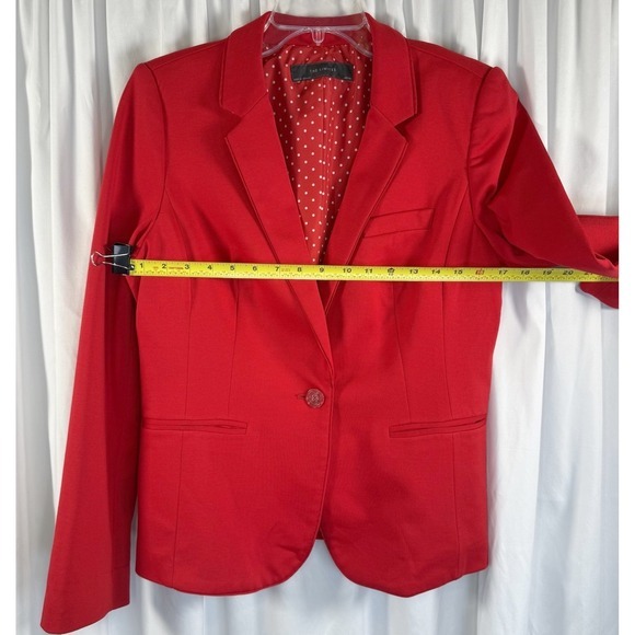 The Limited Red Single Button Blazer Polka Dot Lining M Preppy Academia 89-28 - Picture 4 of 13